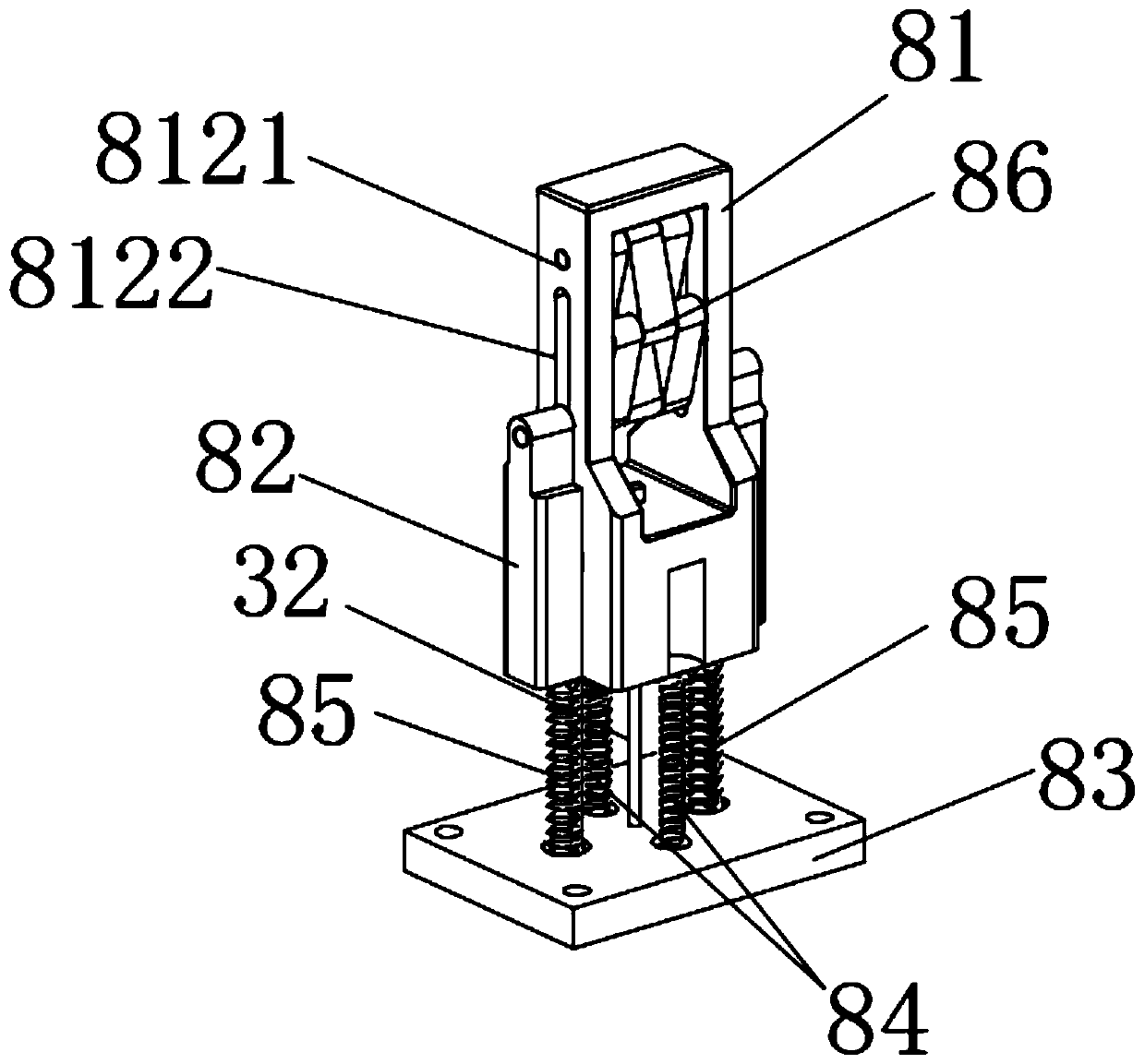 Clamping tool for inner plate of plastic tail door