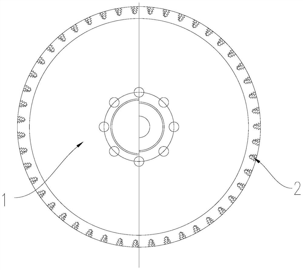 Flue gas turbine moving blade assembly and flue gas turbine