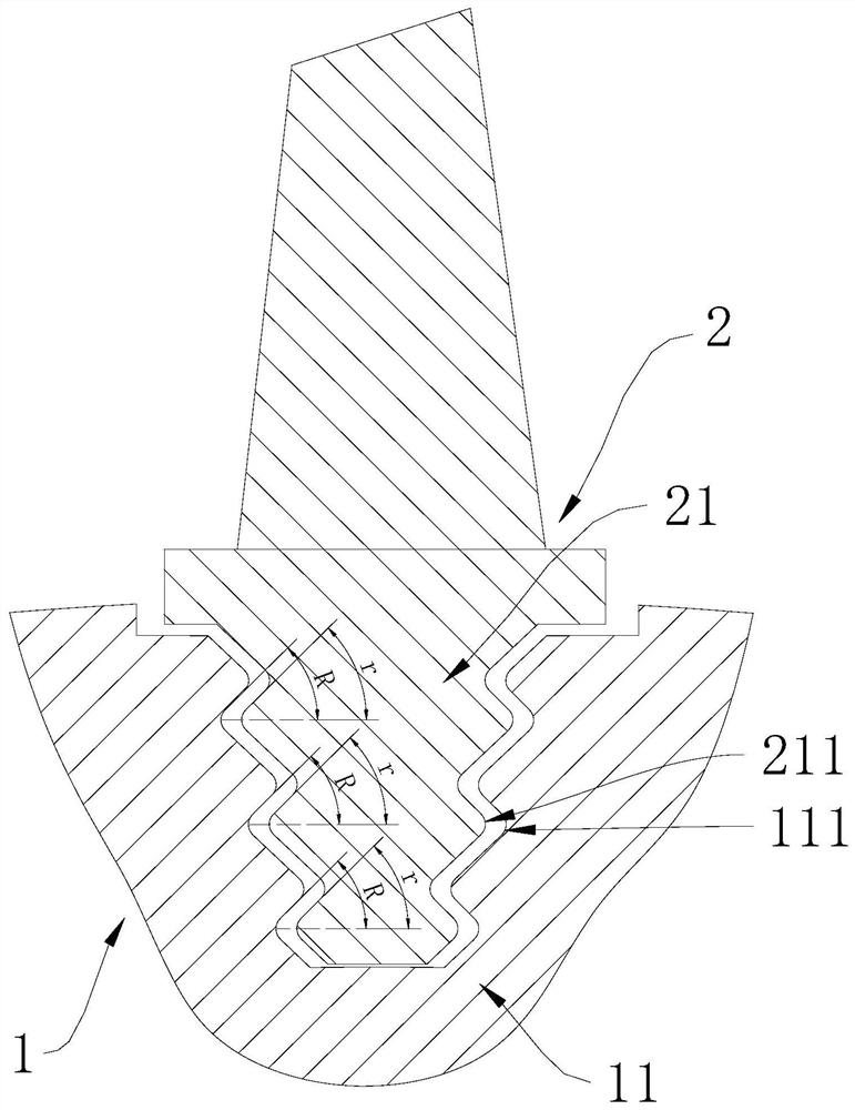 Flue gas turbine moving blade assembly and flue gas turbine