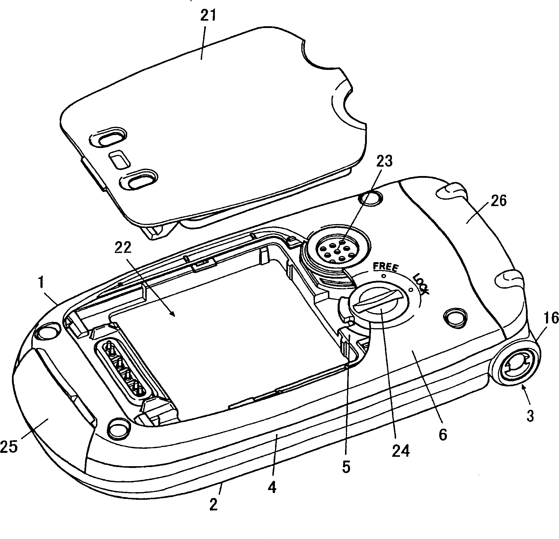 Foldable portable wireless communication apparatus