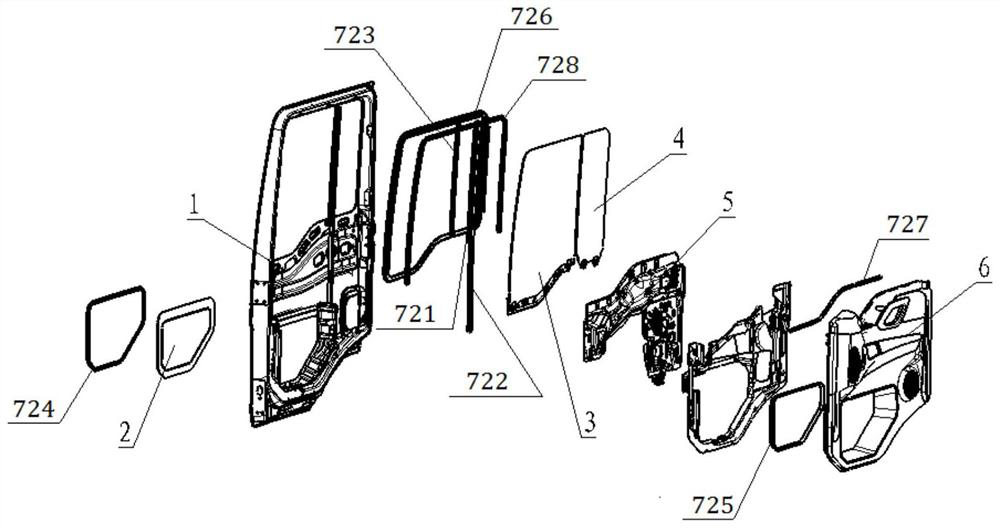 Copilot heavy truck door assembly with observation window