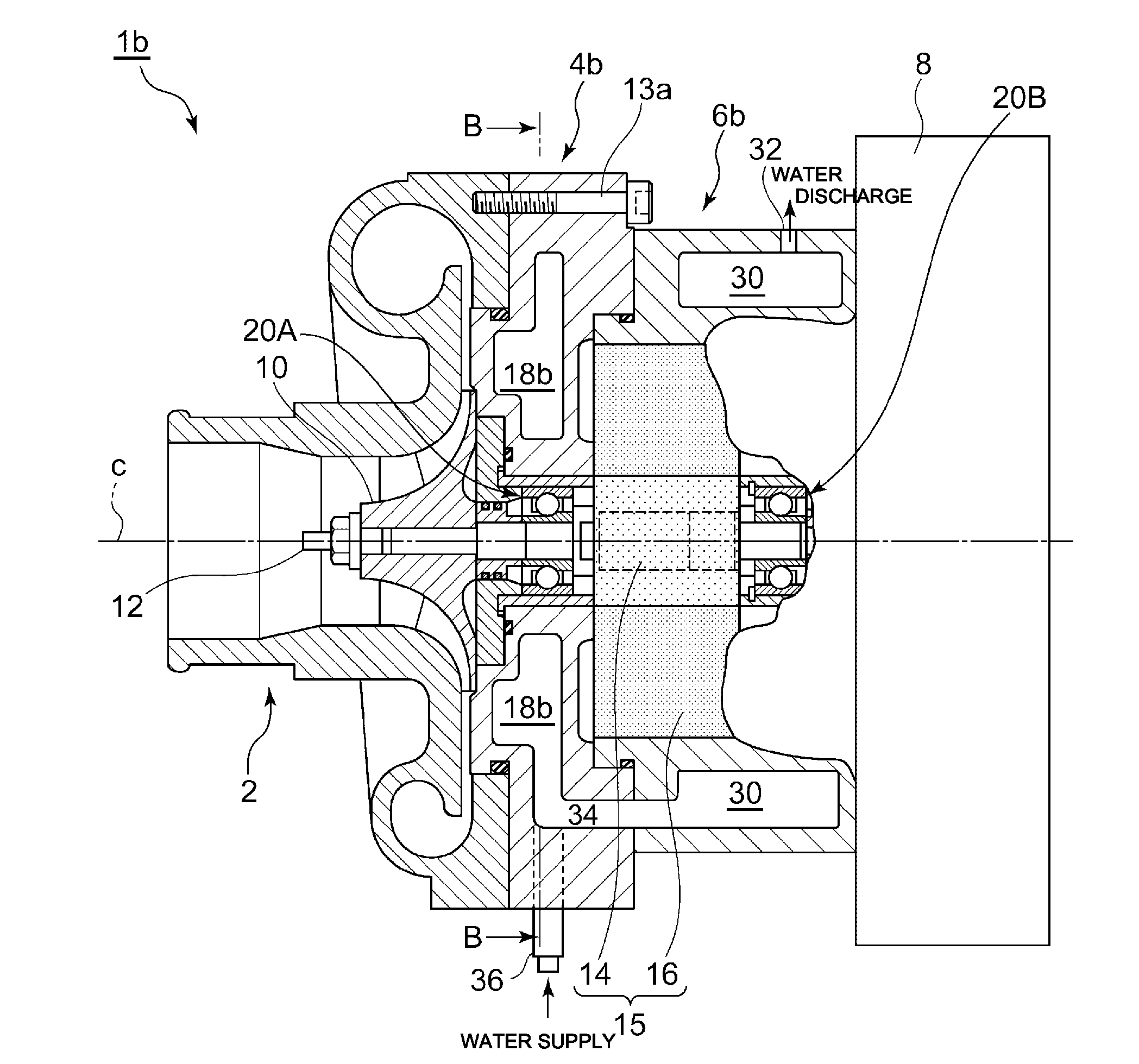 Supercharger with electric motor and engine device provided with supercharger with electric motor