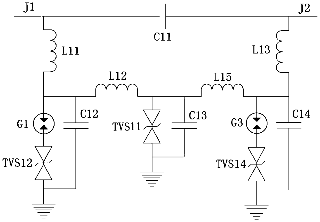 Radio frequency signal thunder and lightning electromagnetic pulse multistage bidirectional protection device