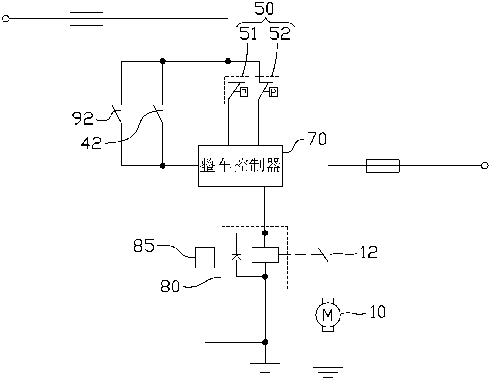 Vacuum power-assisted braking system of electric automobile and control method thereof