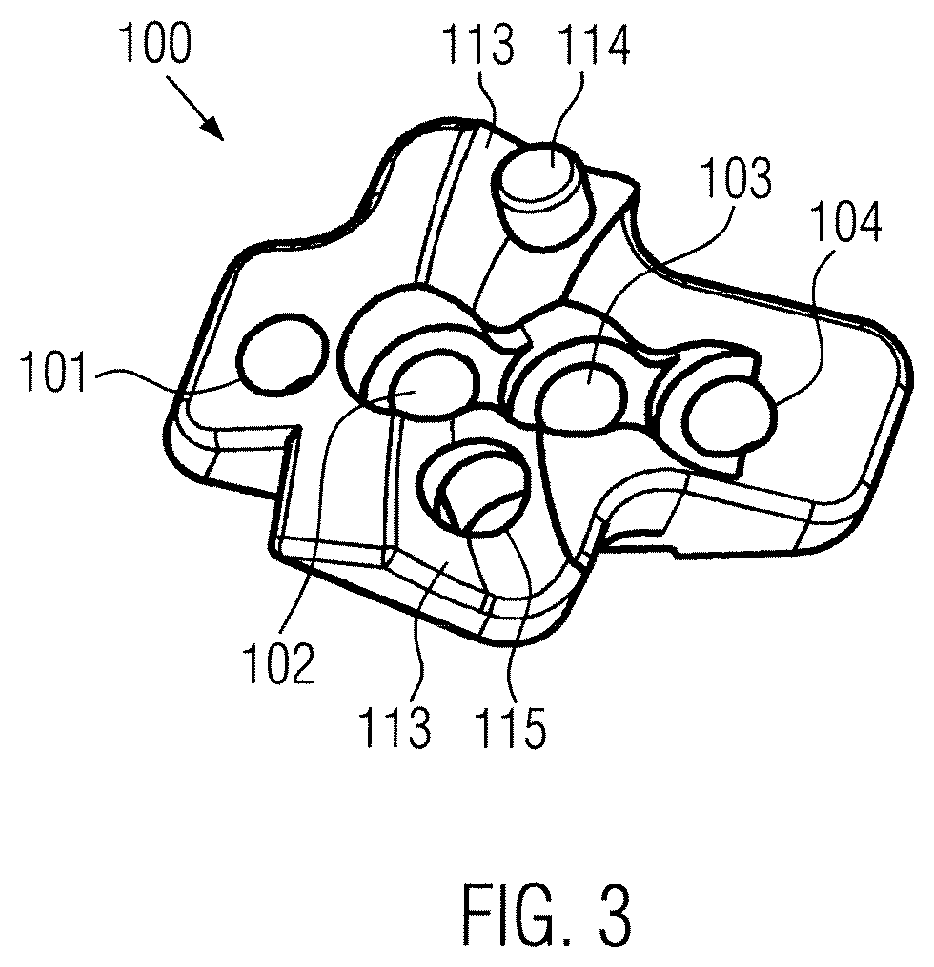 Device for attaching a positioning device to a bone of a patient, device for treating a bone of a patient, and hip implant system