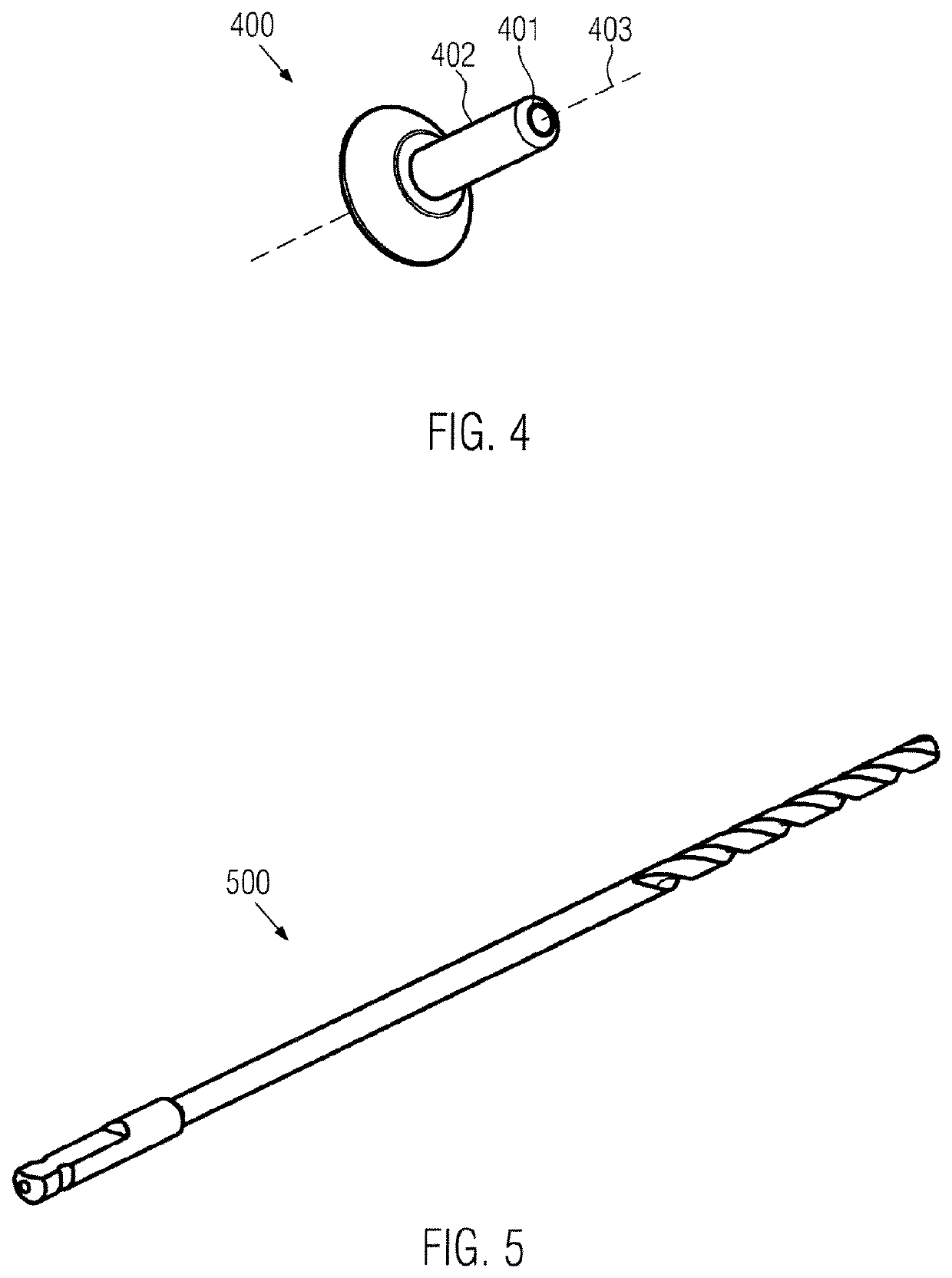 Device for attaching a positioning device to a bone of a patient, device for treating a bone of a patient, and hip implant system