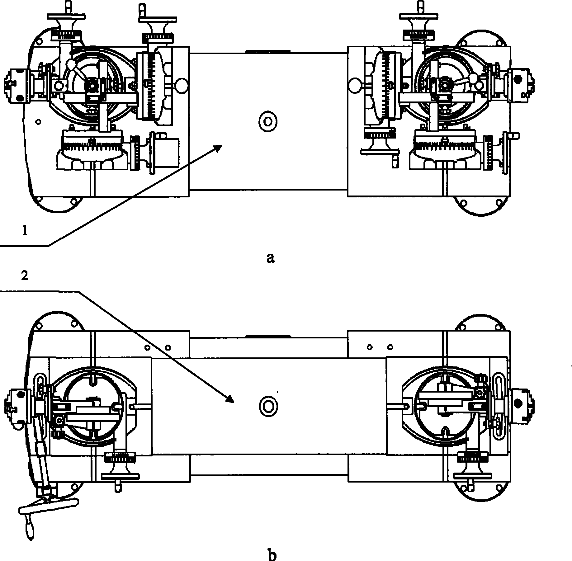 Calibrating apparatus for vehicle vertically and horizontally flat non-relating angle modulation type fourth wheel orientator