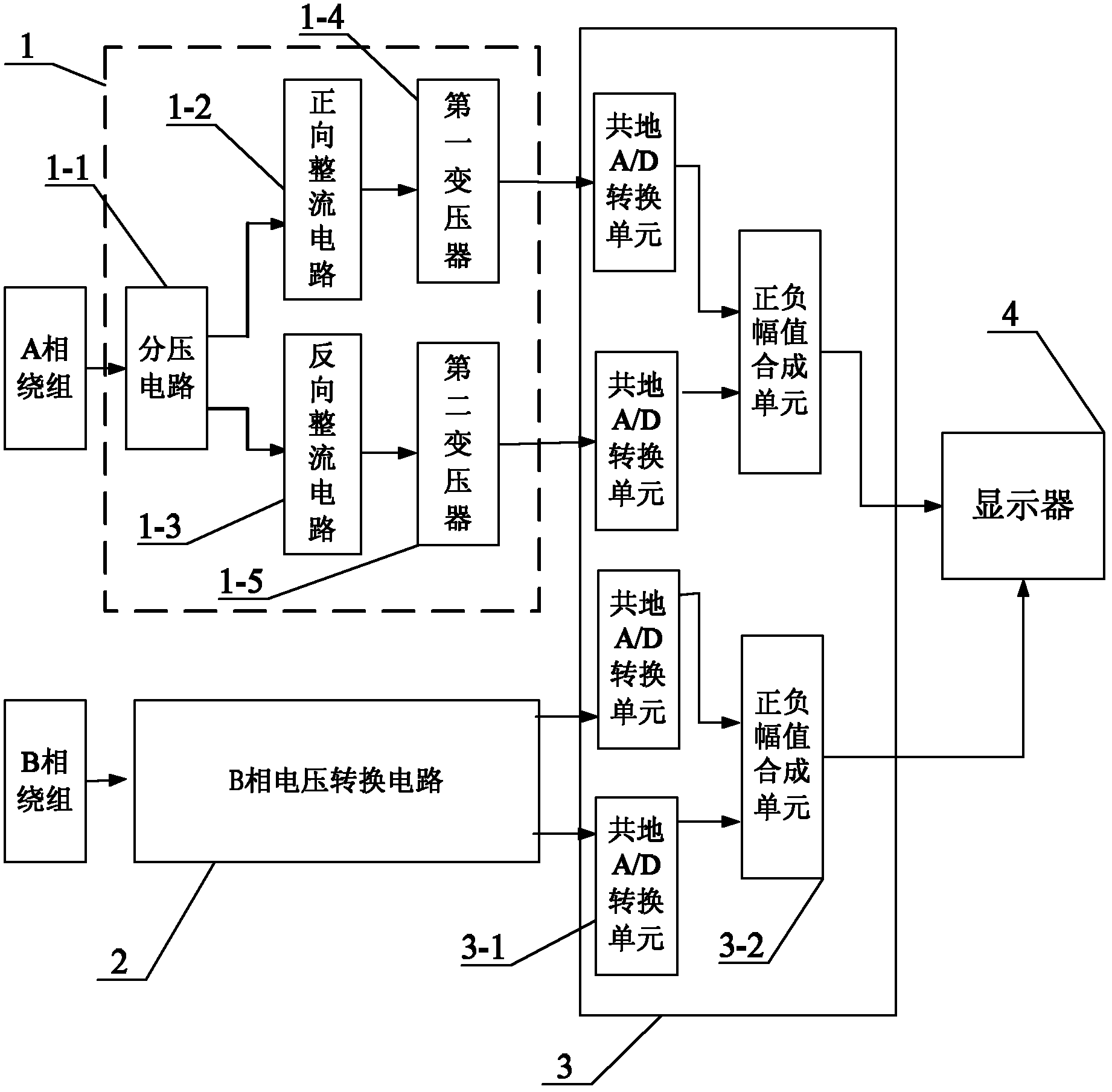 Online space vector state display device for monopole asynchronous motor