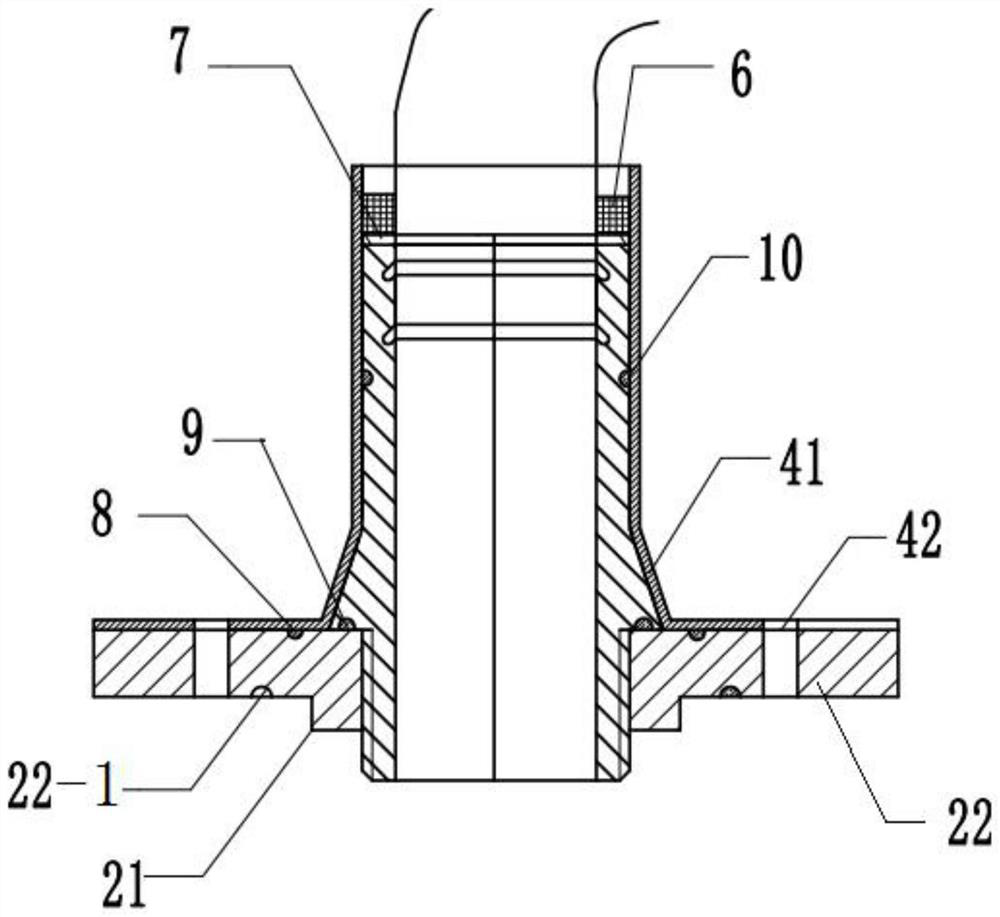 An underwater brittle and uncut cable penetrating waterproof device