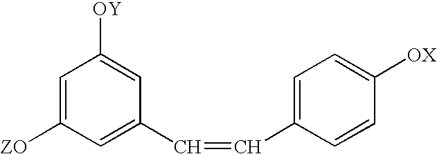 Emulsion Cosmetic Compositions Containing Resveratrol Derivatives And Linear Or Branched Silicone