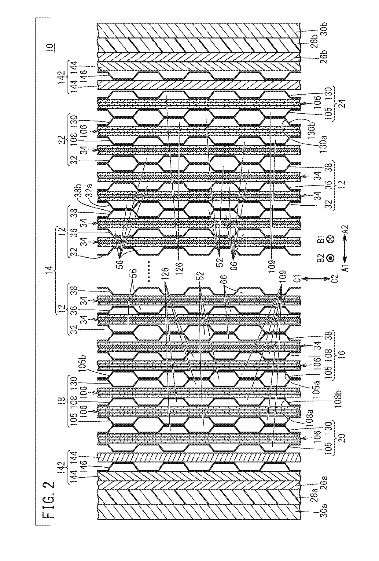 Fuel cell stack, fuel cell stack dummy cell, method of producing dummy cell