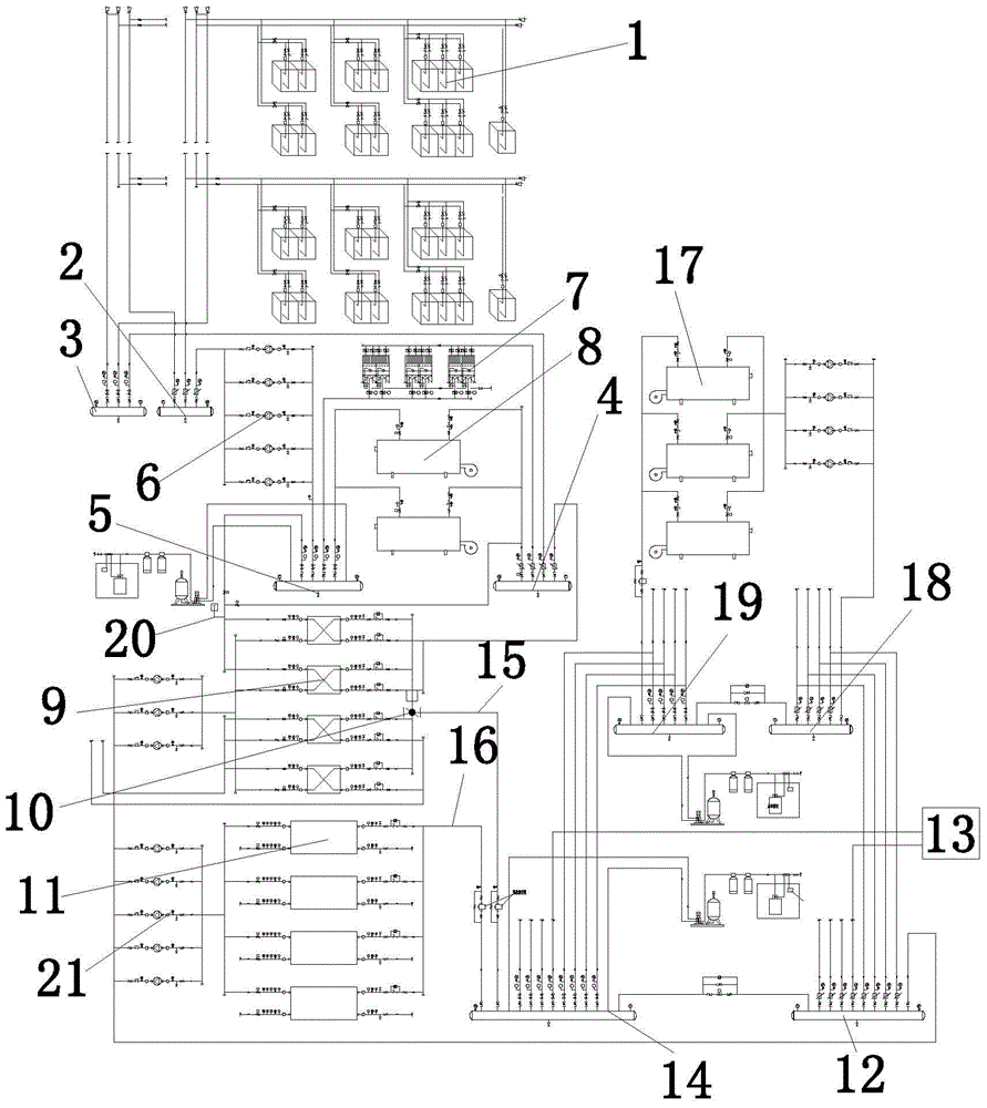 Method and system for recovering energy from air conditioners in commercial complexes