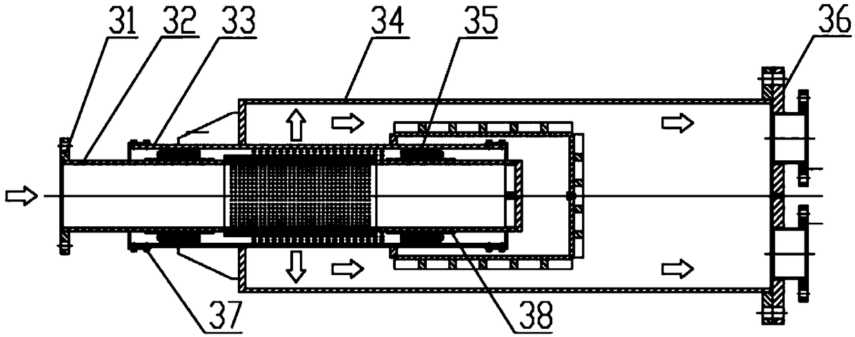 Direct-connected high-altitude simulation test axial-force-free intake system of ramjet engine