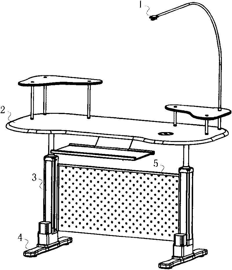 Device for automatically regulating height of table top