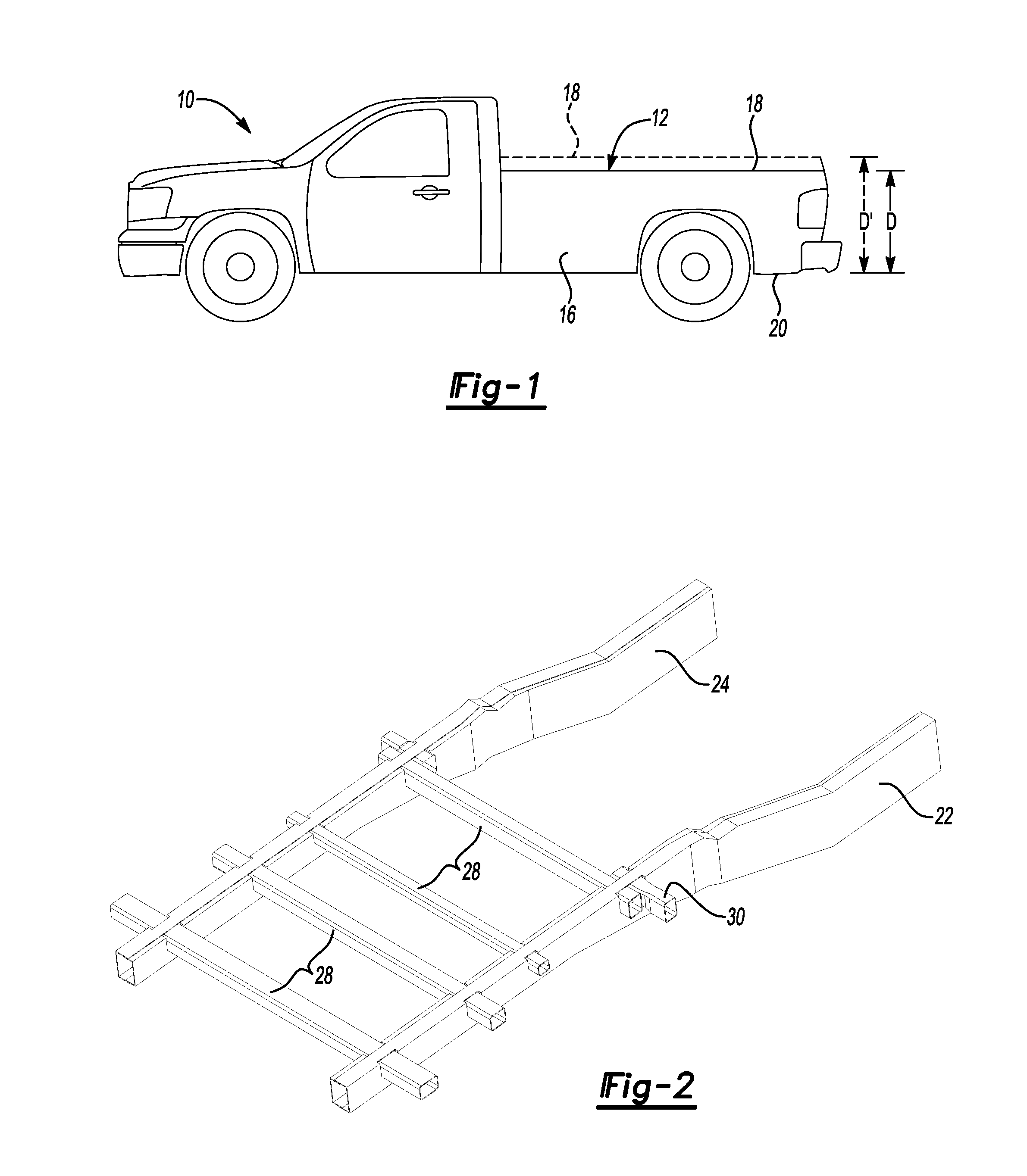 Reduced height pickup truck bed support and method of manufacturing