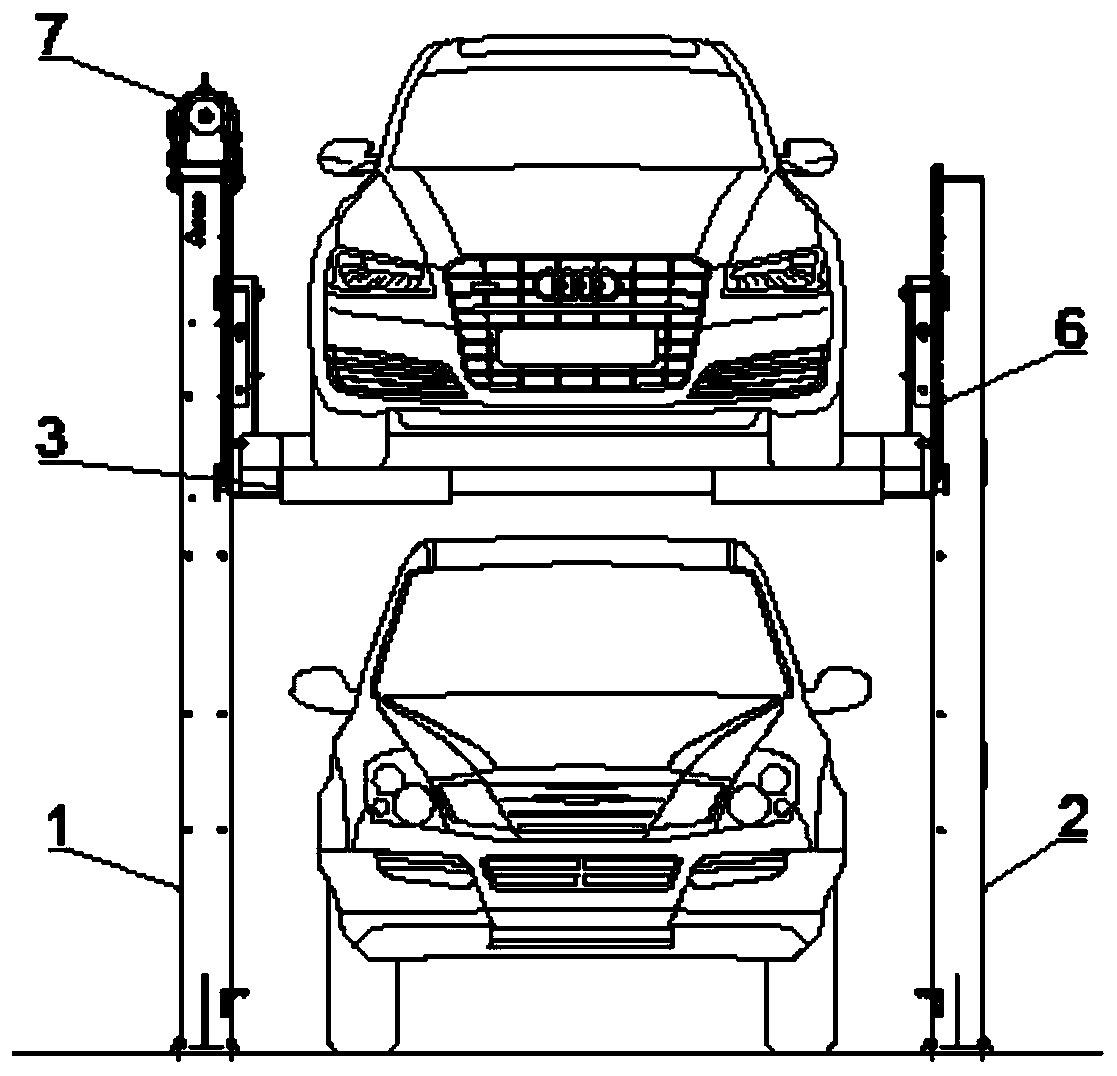 Stable anti-tilting lifting type mechanical three-dimensional parking equipment