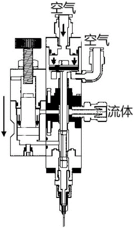A kind of jet dispensing valve device and jet dispensing method