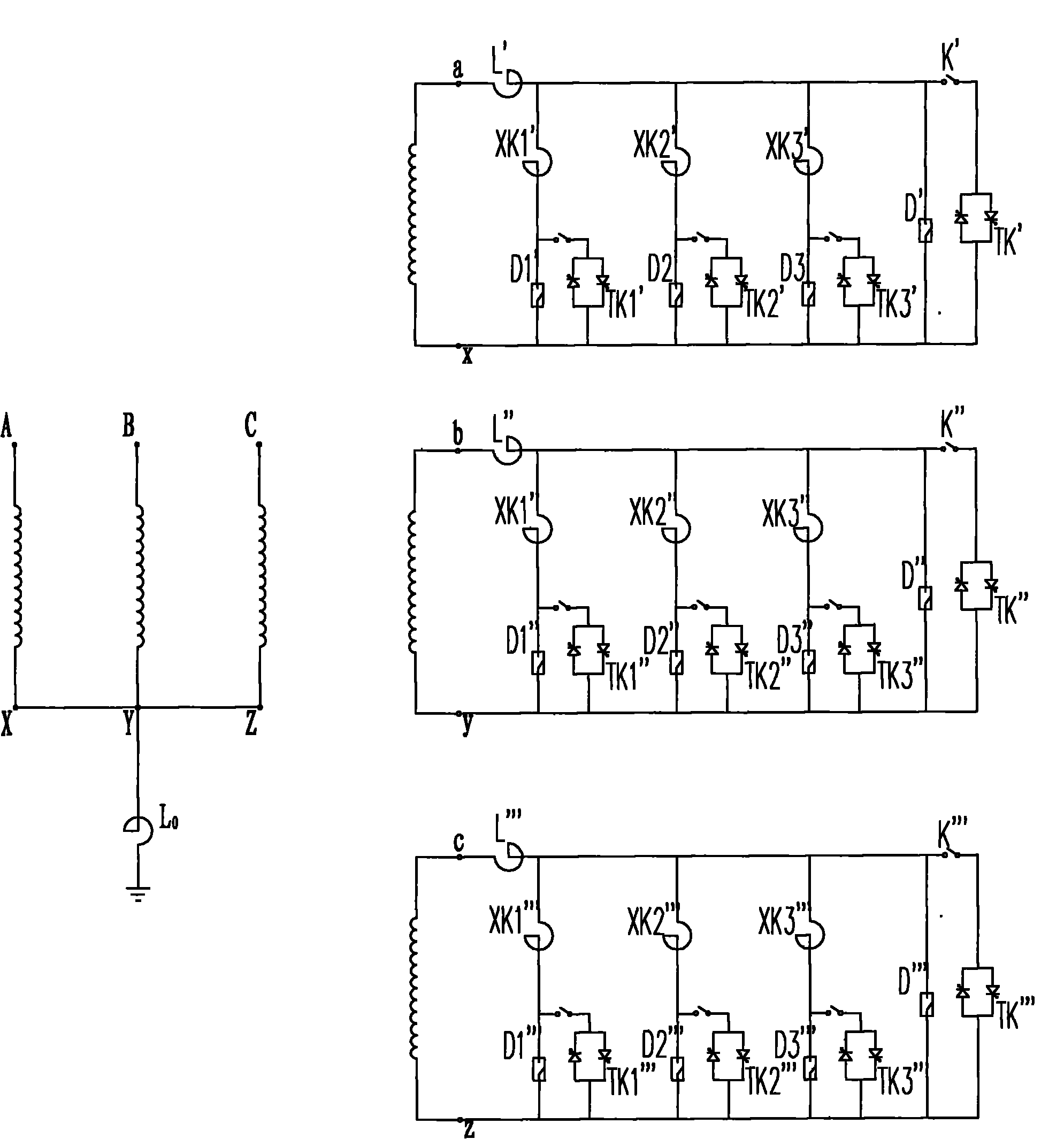Alternating current (AC) stepped controllable single-phase/three-phase shunt reactor