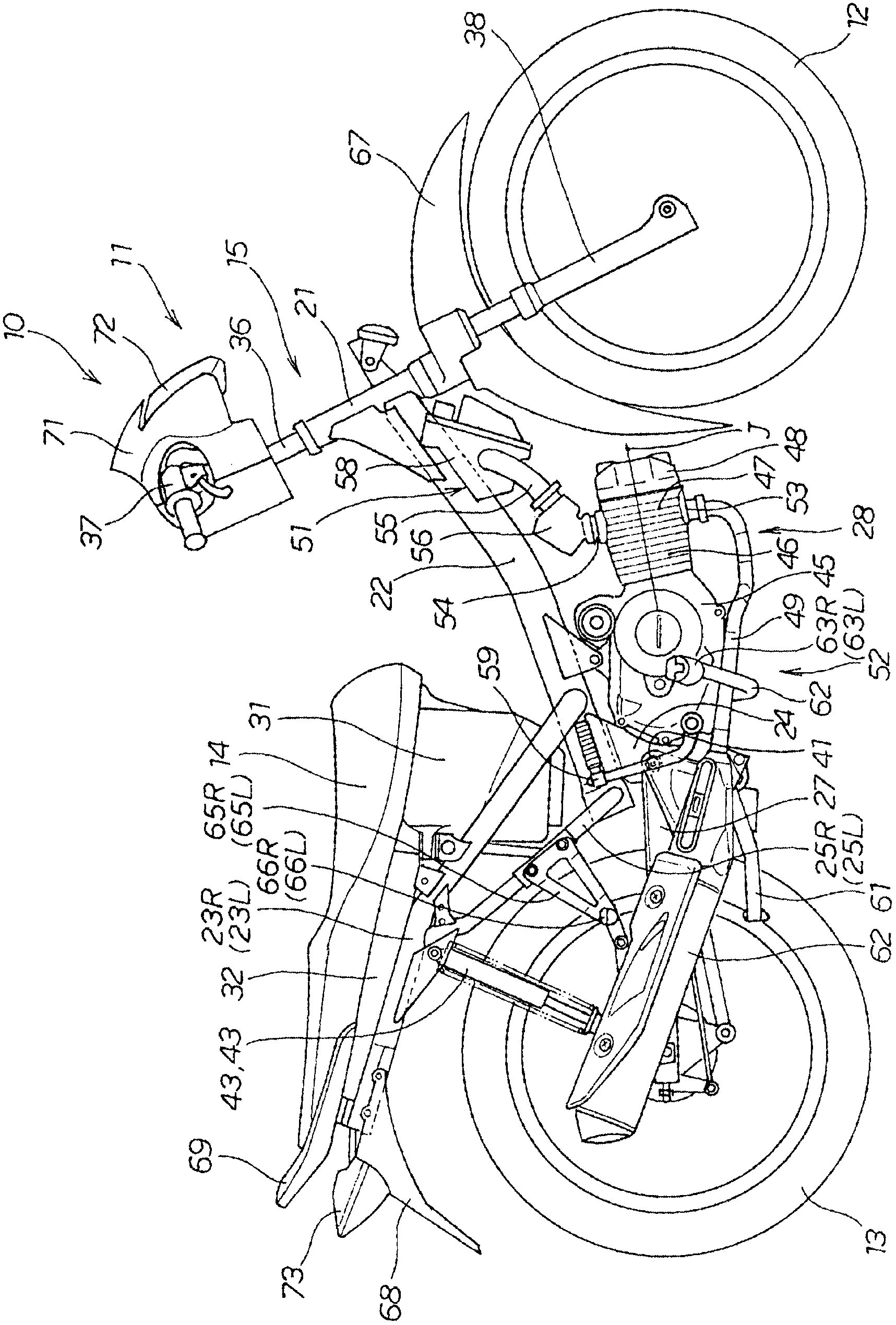 Saddled vehicle