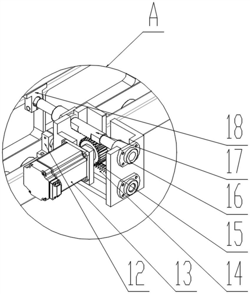 Novel falling type empty frame conveying device