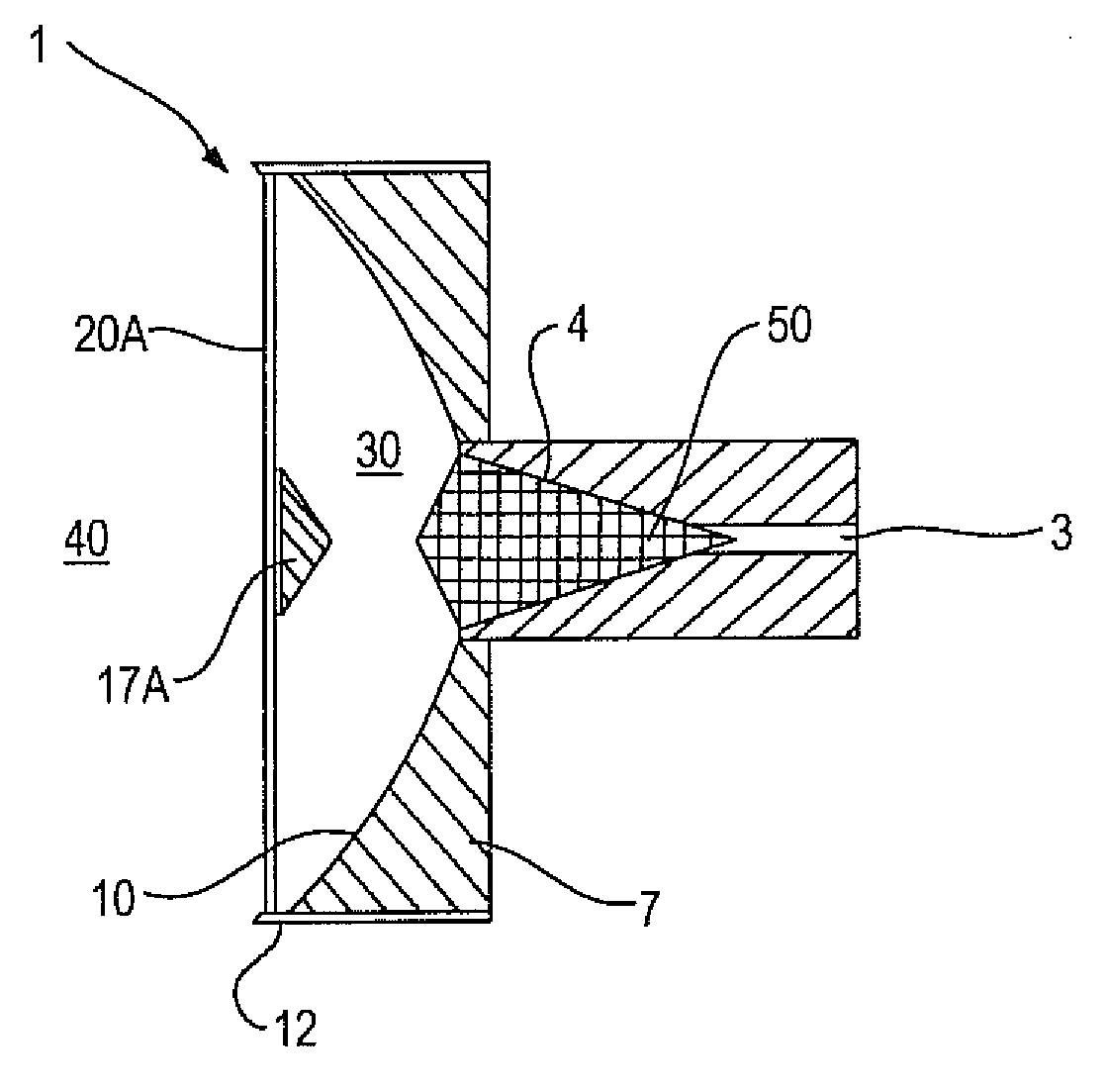 Parabolic antenna with an integrated sub reflector