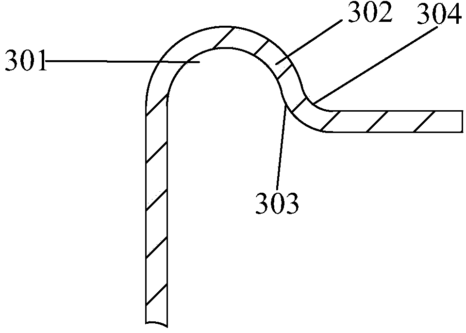 Progressive die of concave bayonet bloop and production method of concave bayonet bloop