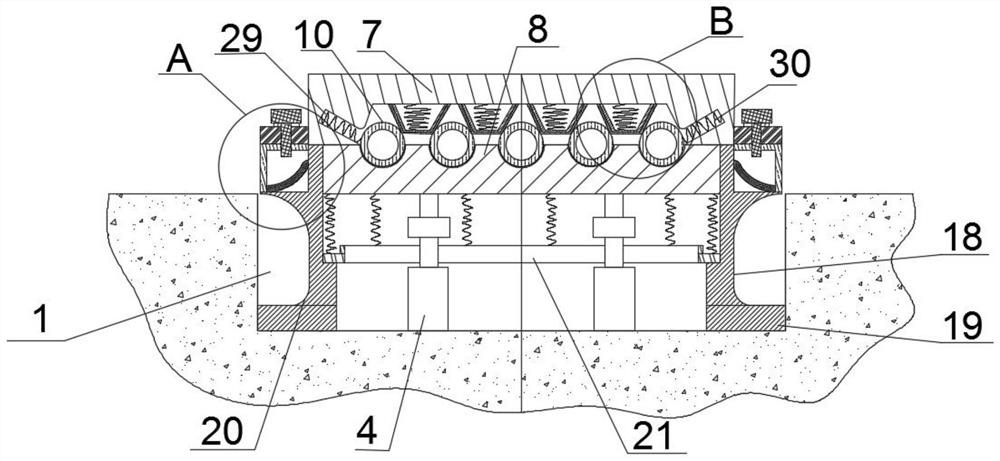 Electrical embedded pipe protection device and construction method thereof