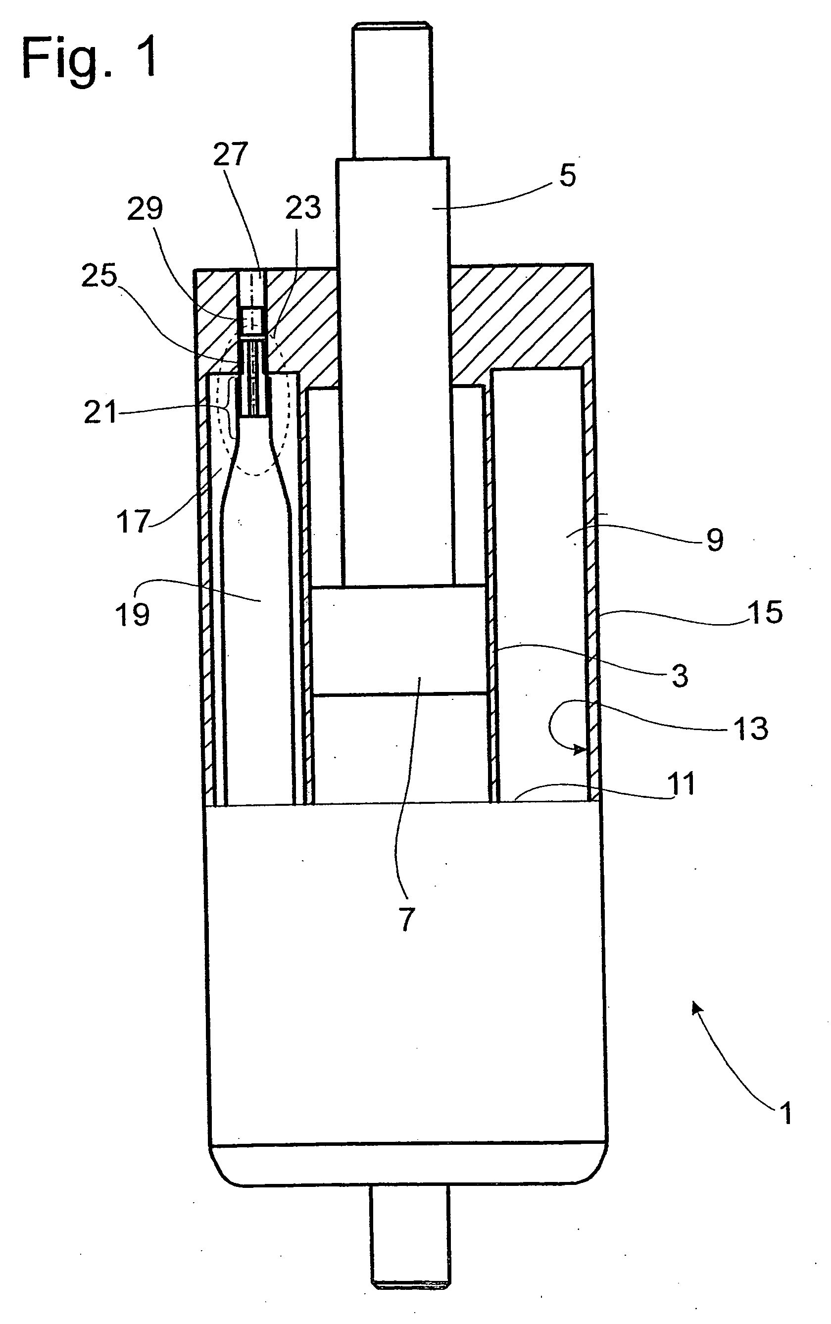 Pressure container in a vibration damper