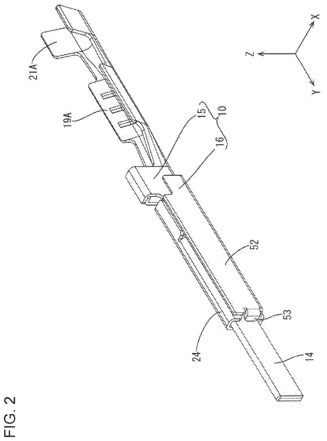 Male terminal, male connector, jig and method for assembling male connector