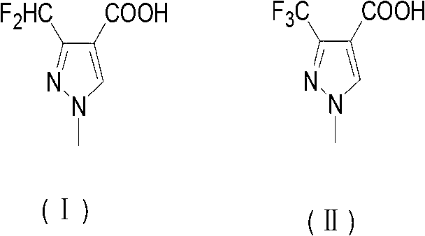 Preparation method of 3-difluoro-methyl pyrazole-4-carboxylic acid and 3-trifluoro-methyl pyrazole-4-carboxylic acid
