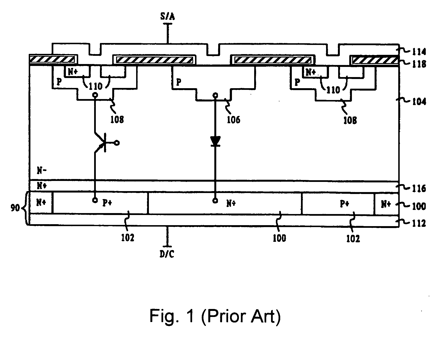Insulated gate bipolar transistor (IGBT) with monolithic deep body clamp diode to prevent latch-up