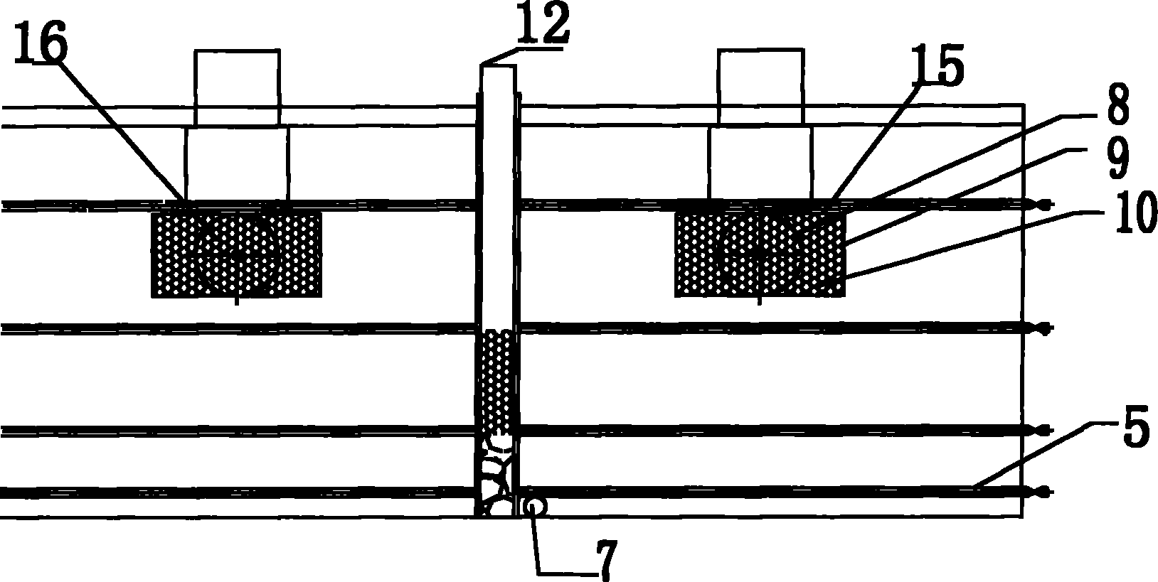 Strengthened land domestic sewage treatment device with built-in biological porcelain granule pipe