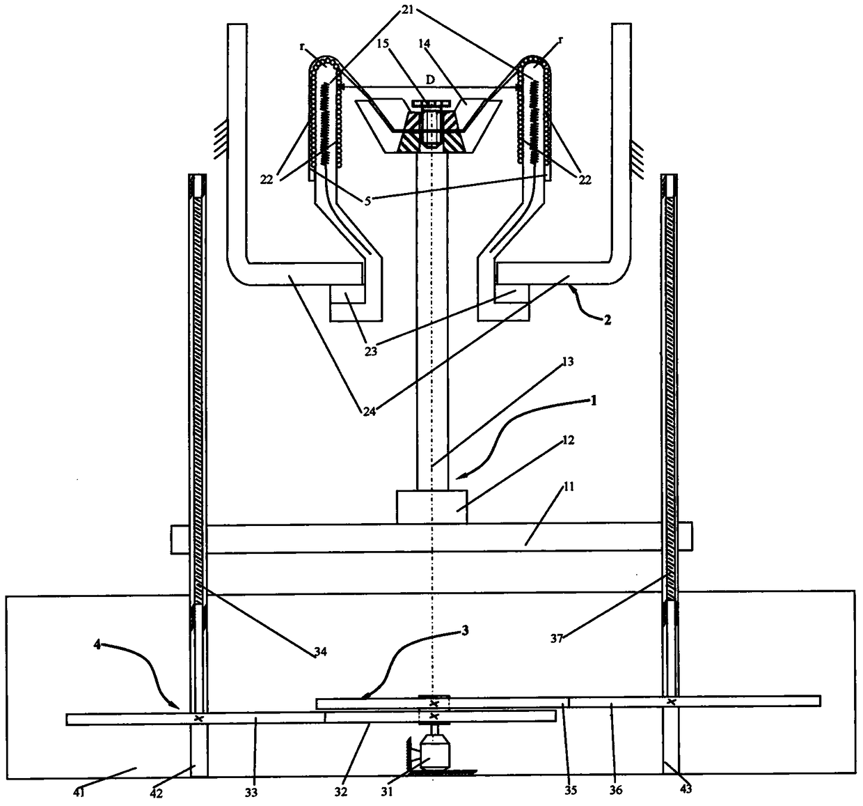 A pull-down tubular fabric drawing smoothness measuring device and method