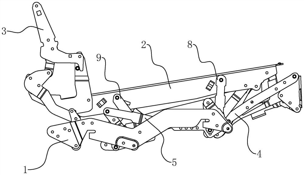 Functional sofa mechanical stretching device with stabilizing mechanism