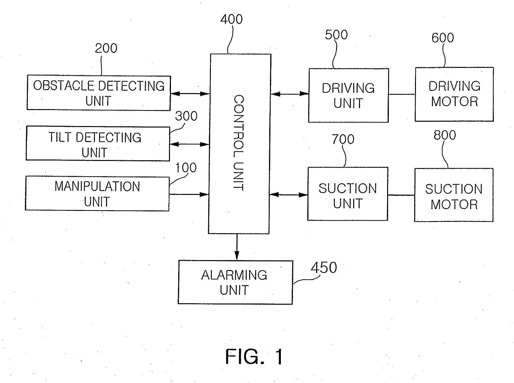 Tilt detectable automatically-operating cleaner and method of controlling the same