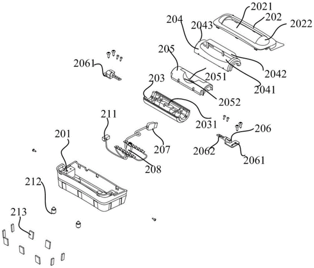 A charging device for a vehicle-mounted portable terminal and a vehicle center console