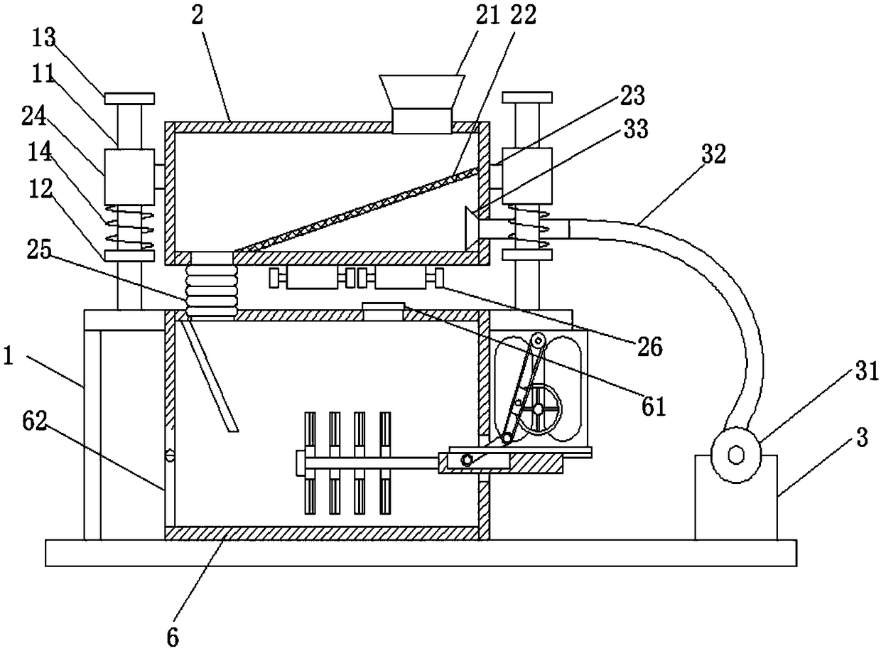 Seed mixing device for dust removal and prevention of seed damage