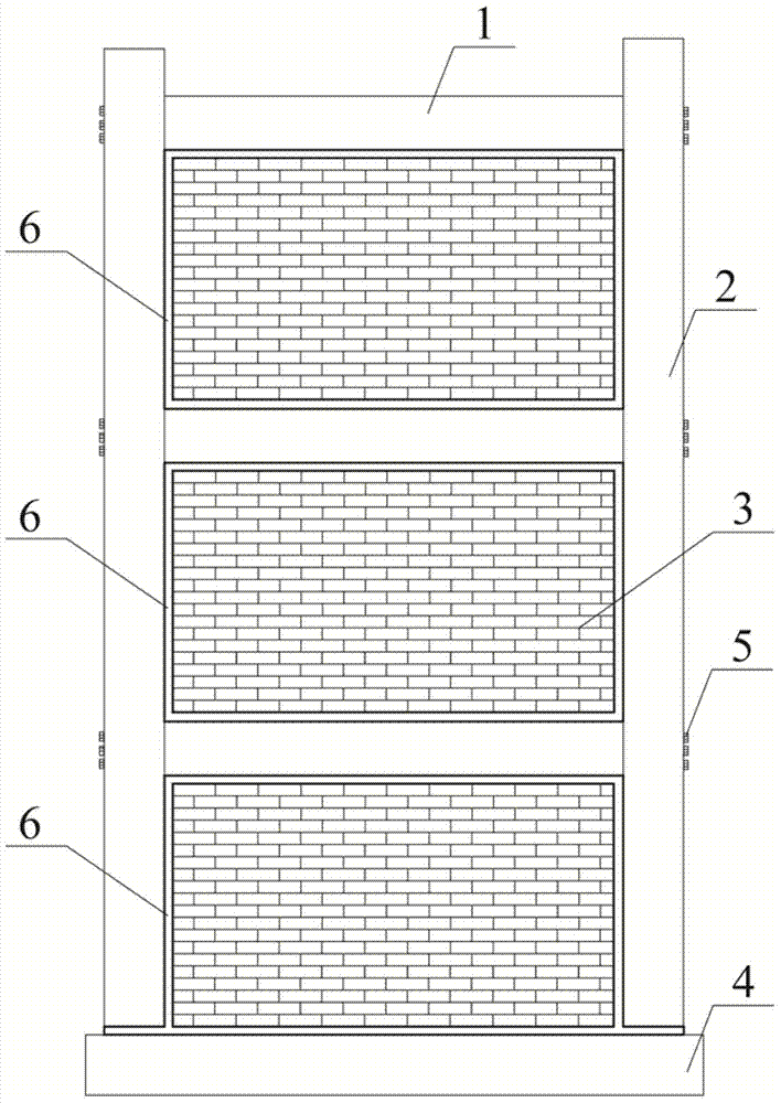 Self-resetting beam-grid friction wall structure system