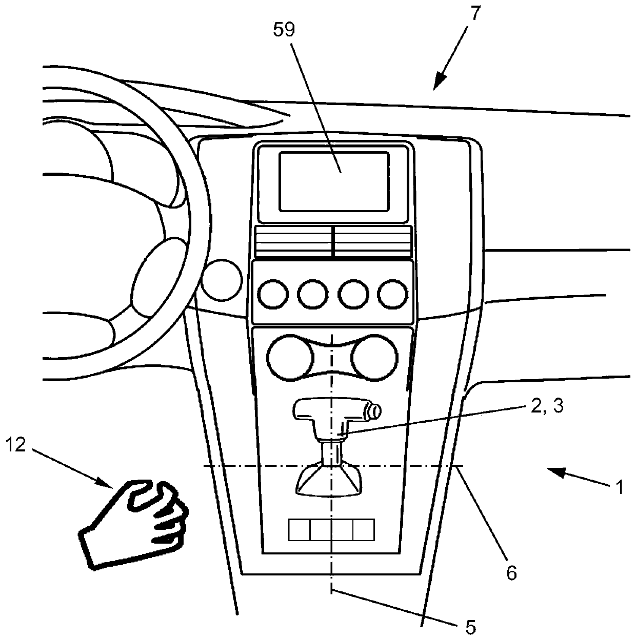 Device and method for selecting gears in motor vehicles