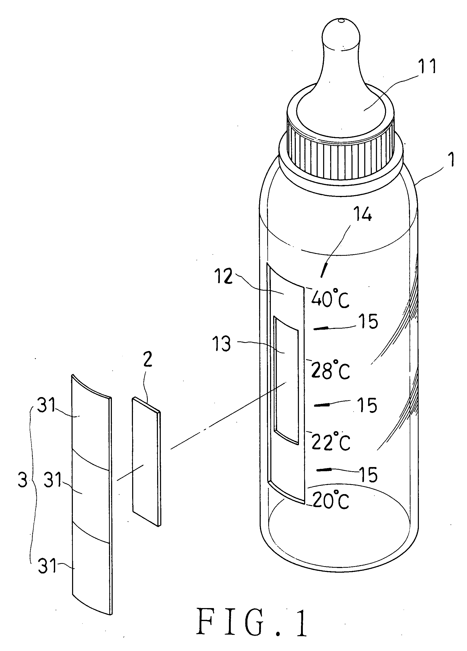 Temperature-sensing feeding bottle structure