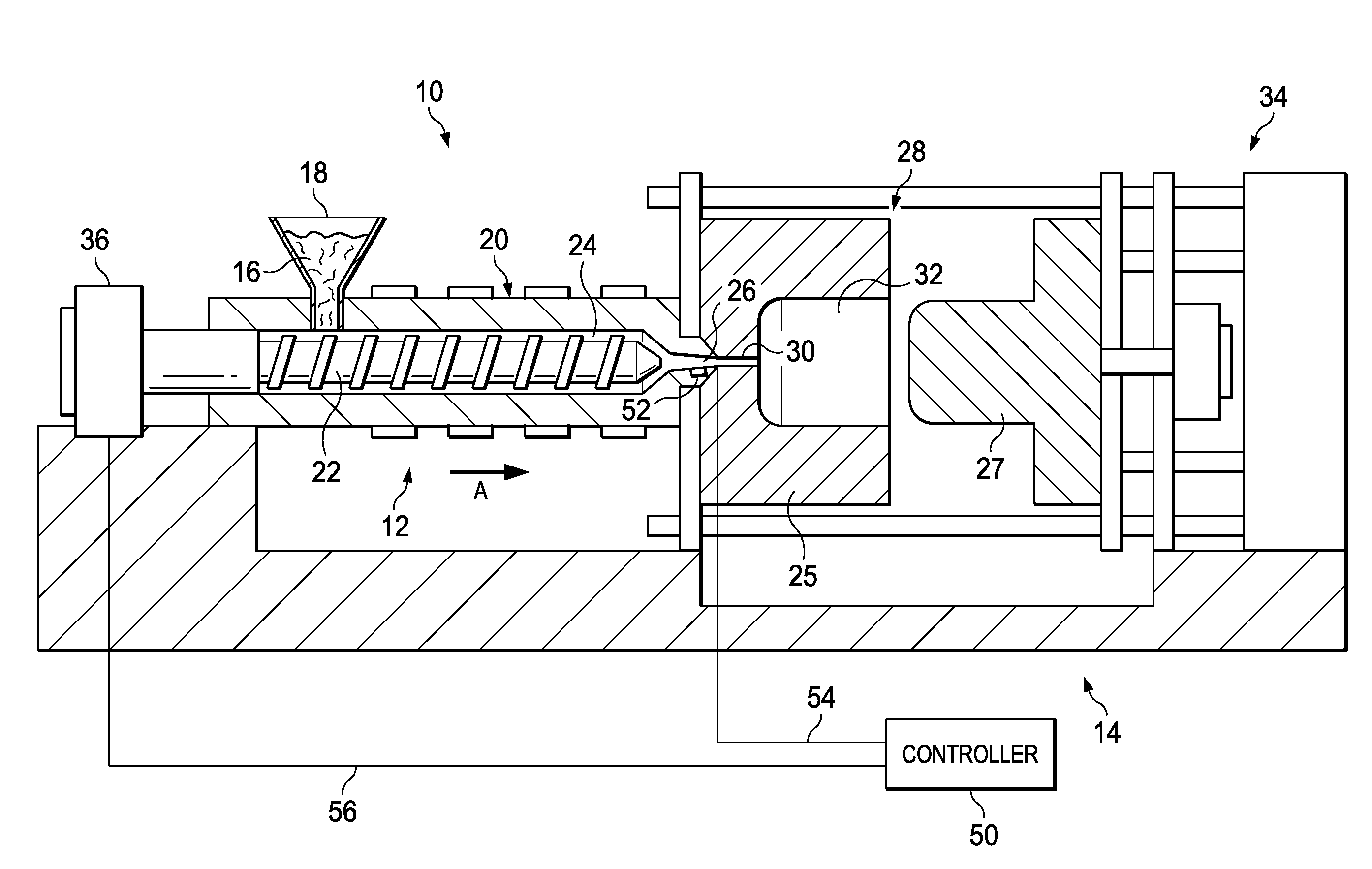 Method of injection molding with constant-velocity flow front control