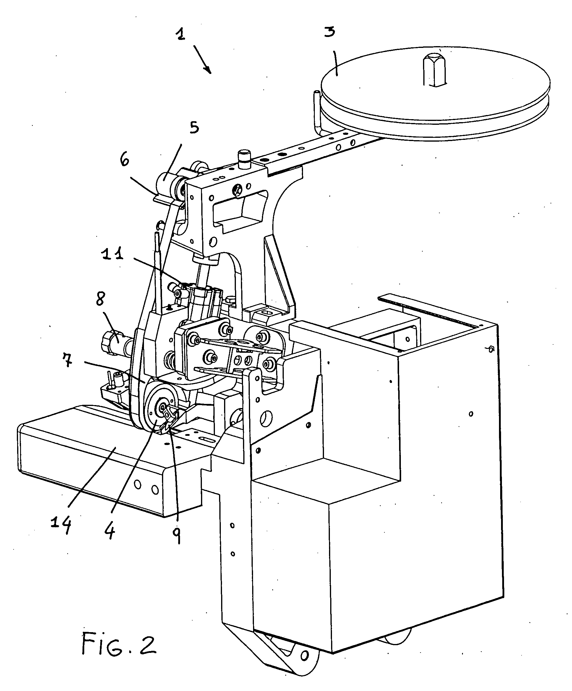 Adhesive applying apparatus for applying an adhesive compound on fabric material