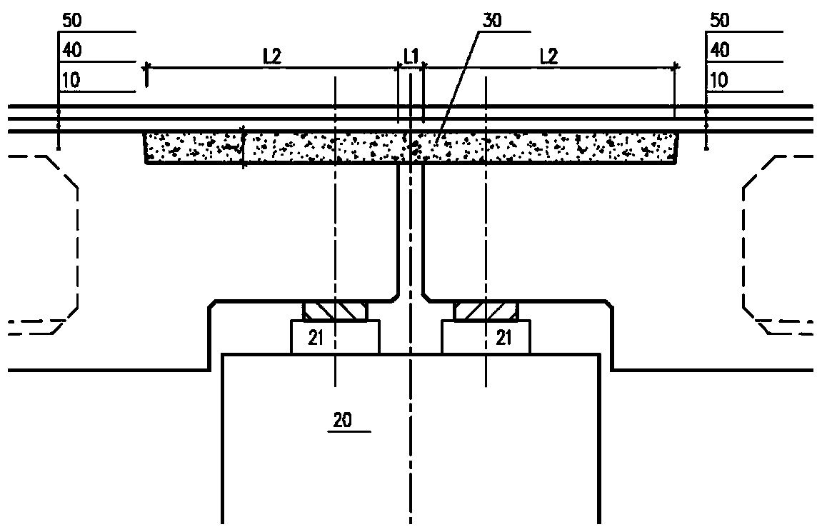 Simply supported beam bridge deck plate continuous structure and construction method thereof