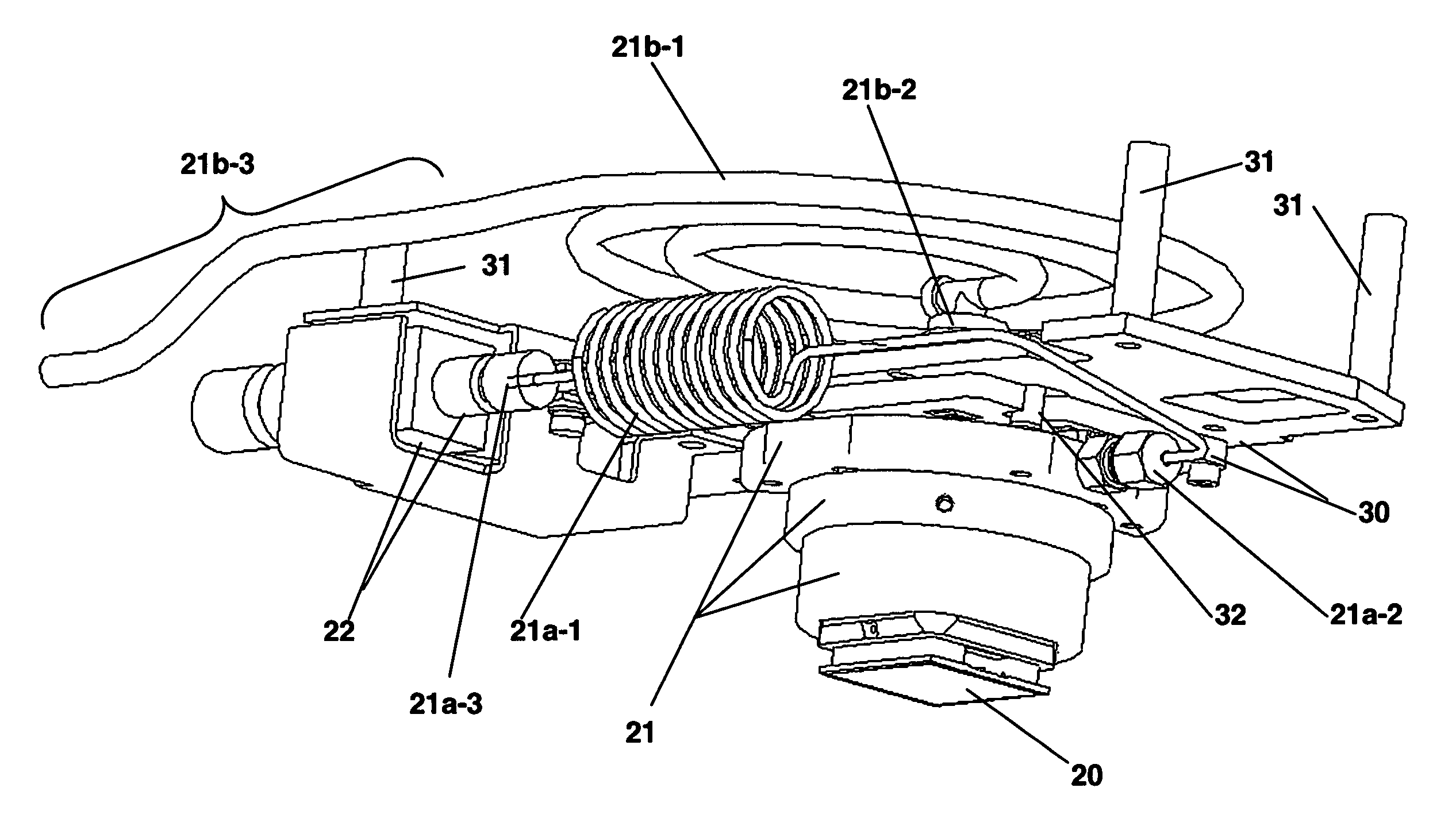 Mechanical assembly, for regulating the temperature of an IC-Chip, having a gimbaled heat-exchanger with coiled springy conduits
