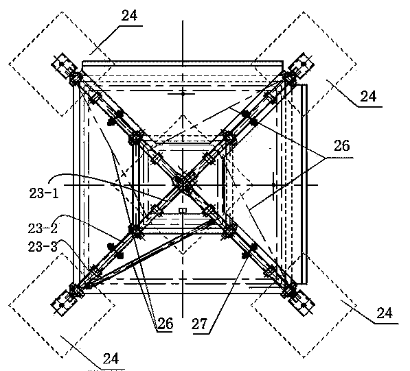 Universal five-point support loading type tower crane foundation and construction method