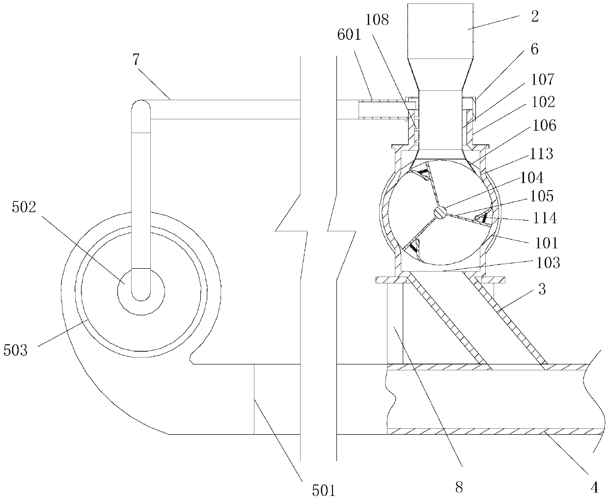 Positive pressure air seal machine and rice hull conveying device