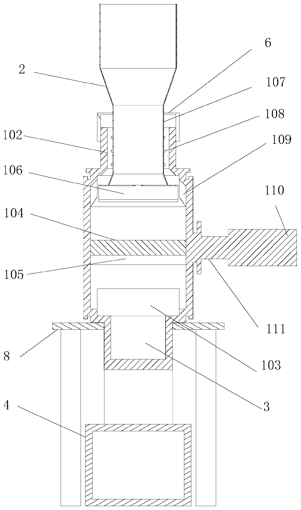 Positive pressure air seal machine and rice hull conveying device