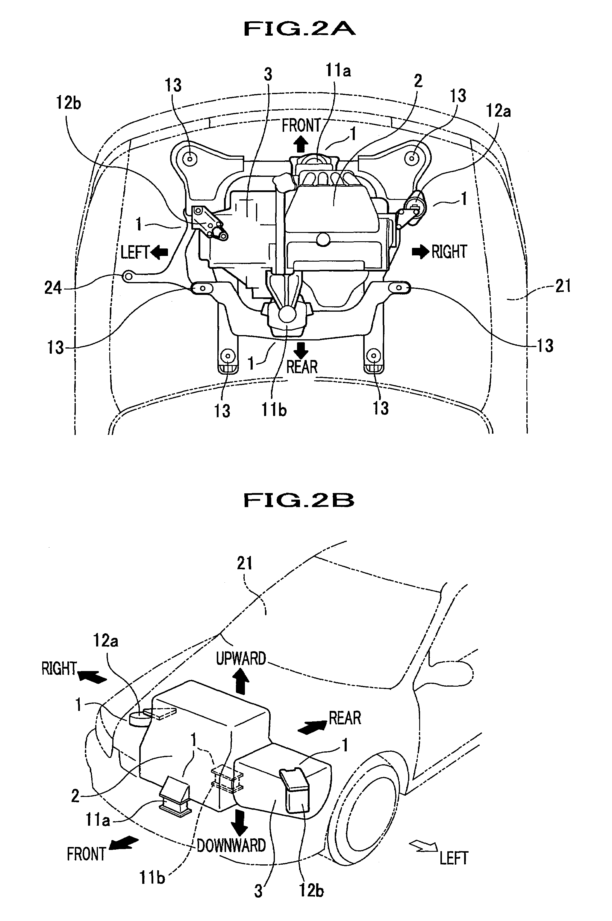 Vehicle power source supporting structure