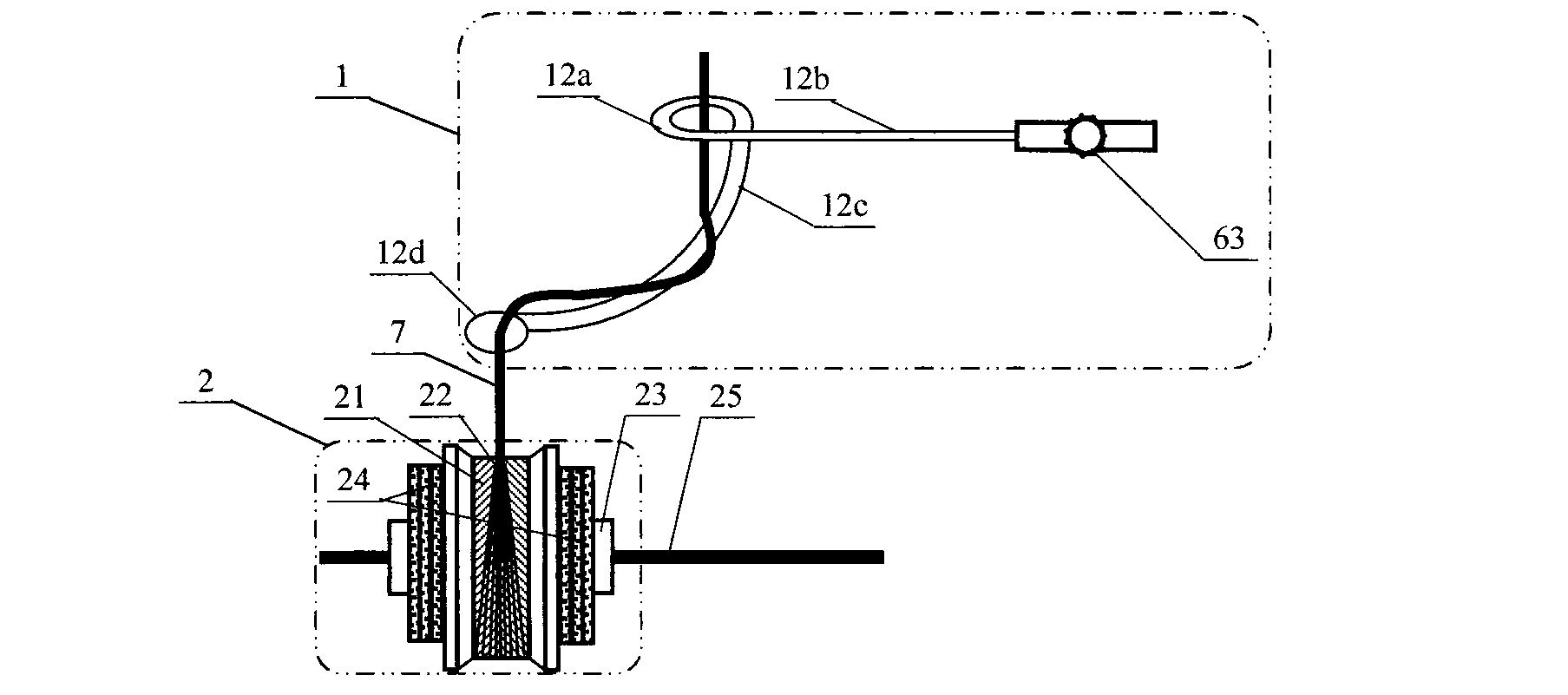 Coaxial bidirectional filament spreading device of beam-splitting filament and application