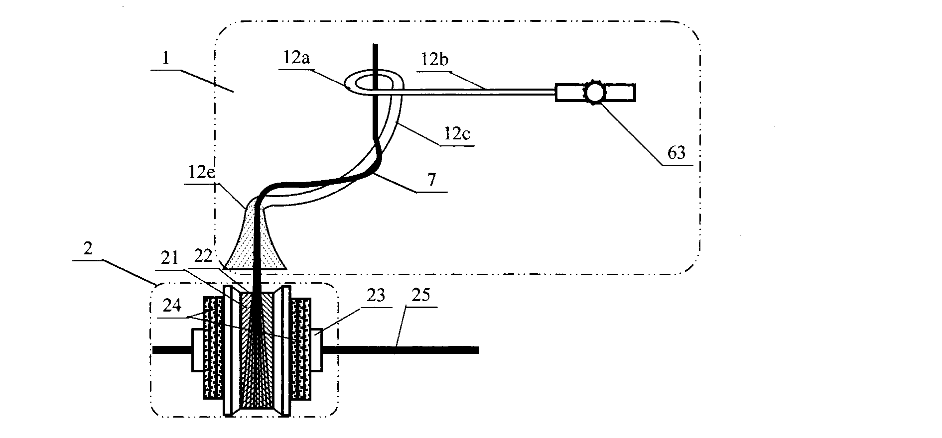 Coaxial bidirectional filament spreading device of beam-splitting filament and application